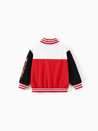 Cars Toddler Boy McQueen Character Graphic Colorblock Bomber Jacket Red Red