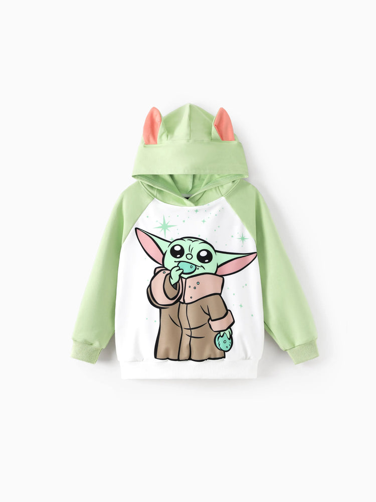 Star Wars Toddler/Kids Boy 2pcs Grogu Knit Fabric Hooded Set Light Green