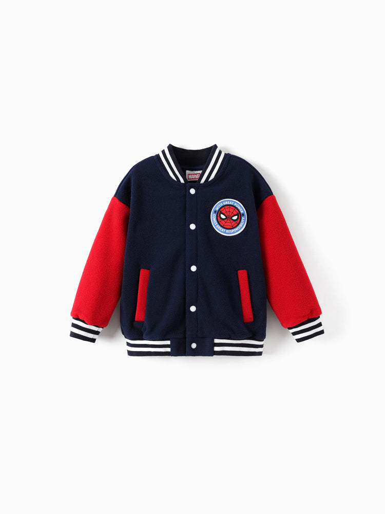 Marvel Toddler/Kids Boy Spiderman Colorblock Character Graphic Bomber Jacket Deep Blue Deep Blue