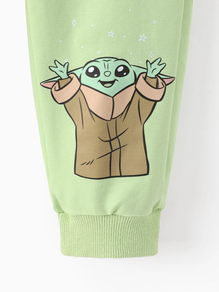 Star Wars Toddler/Kids Boy 2pcs Grogu Knit Fabric Hooded Set Light Green