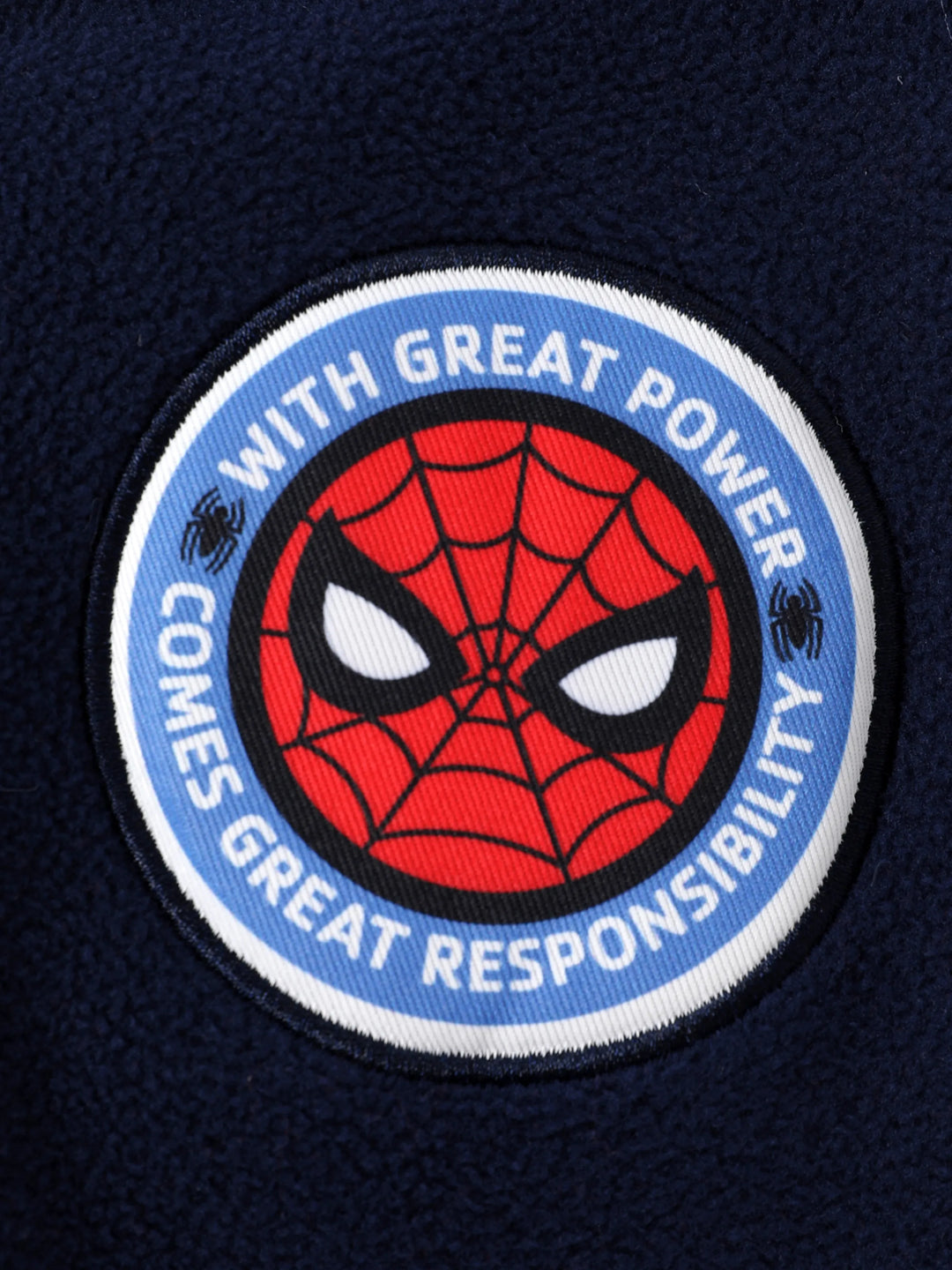Chaqueta bomber con estampado de personajes de Spiderman en bloques de color de Marvel para niños pequeños/niños, azul oscuro