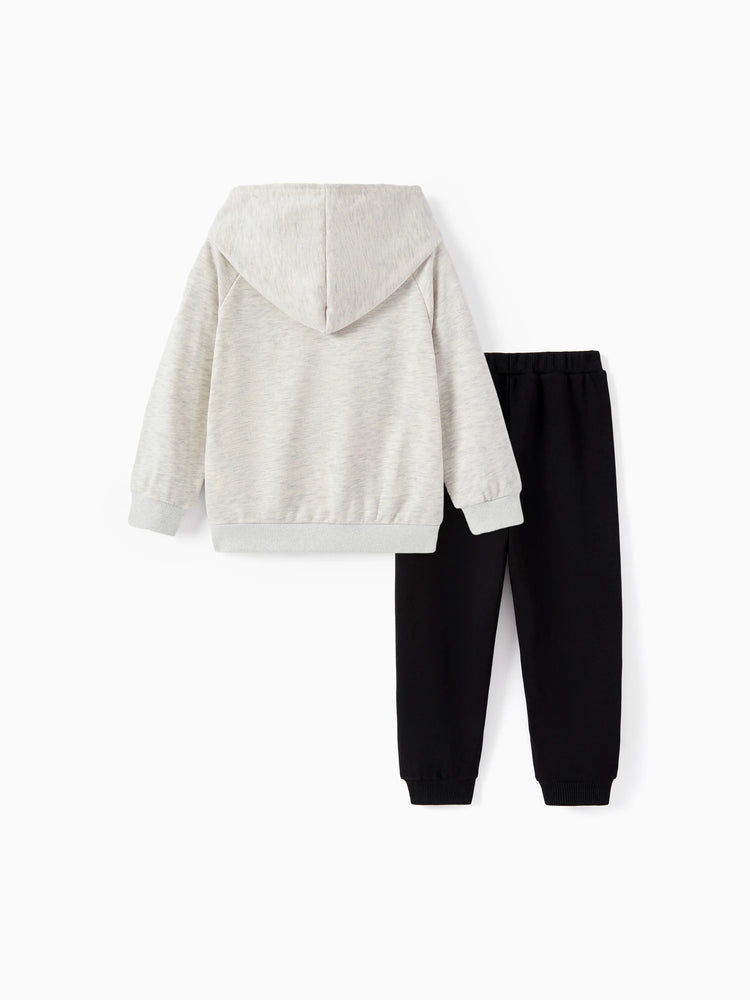 Marvel Toddler/Kids Boy 2pcs Green Hulk Character Graphic Longsleeves Hoodie and Sweatpants Set Black