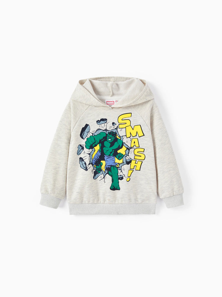 Marvel Toddler/Kids Boy 2pcs Green Hulk Character Graphic Longsleeves Hoodie and Sweatpants Set Black