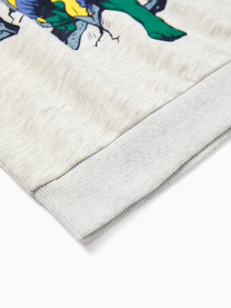 Marvel Toddler/Kids Boy 2pcs Green Hulk Character Graphic Longsleeves Hoodie and Sweatpants Set Black