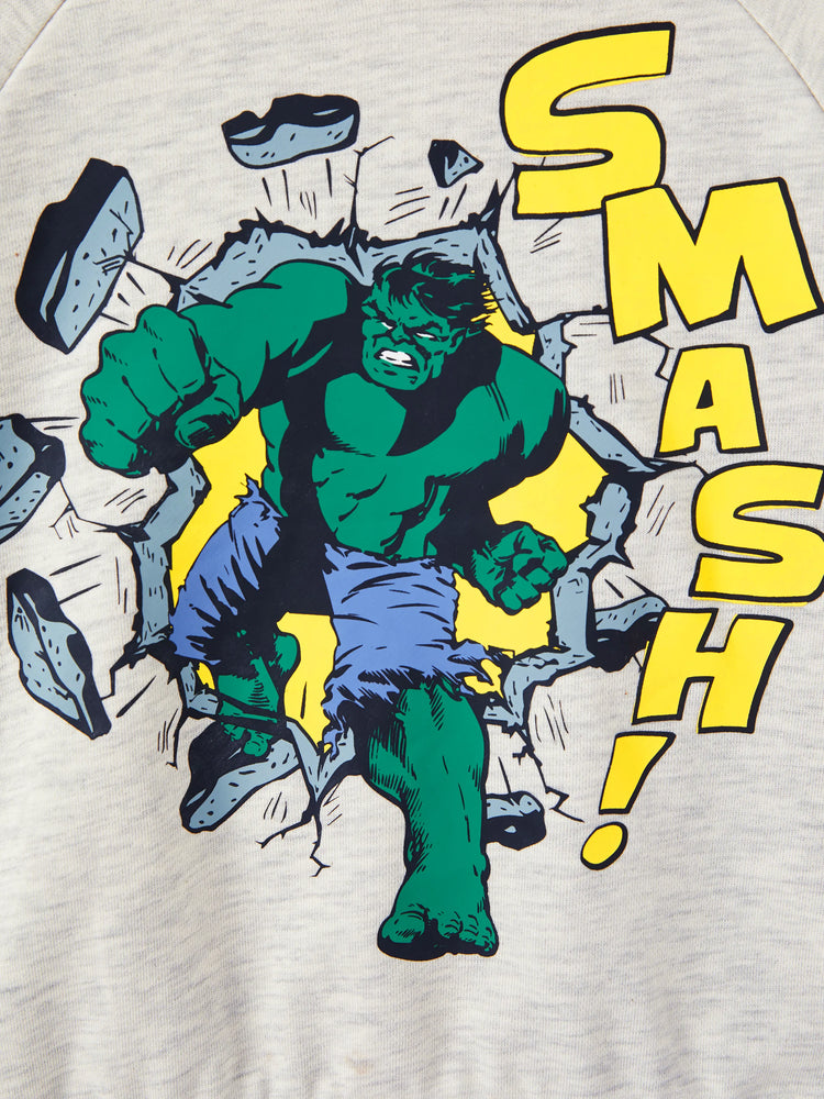 Marvel Toddler/Kids Boy 2pcs Green Hulk Character Graphic Longsleeves Hoodie and Sweatpants Set Black