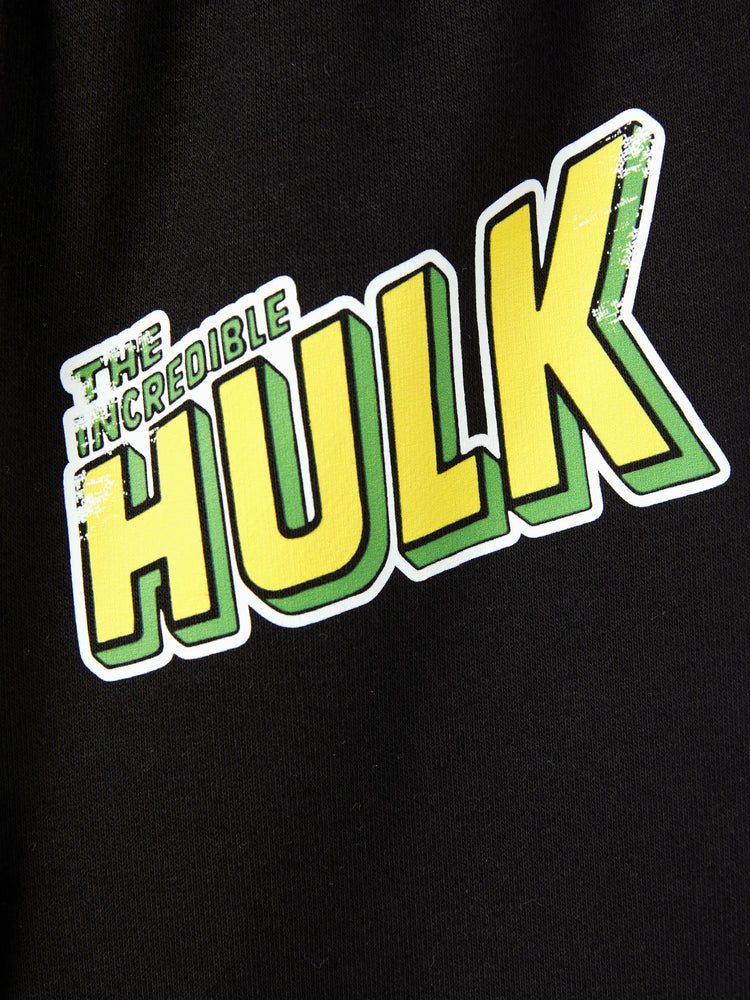 Marvel Toddler/Kids Boy 2pcs Green Hulk Character Graphic Longsleeves Hoodie and Sweatpants Set Black