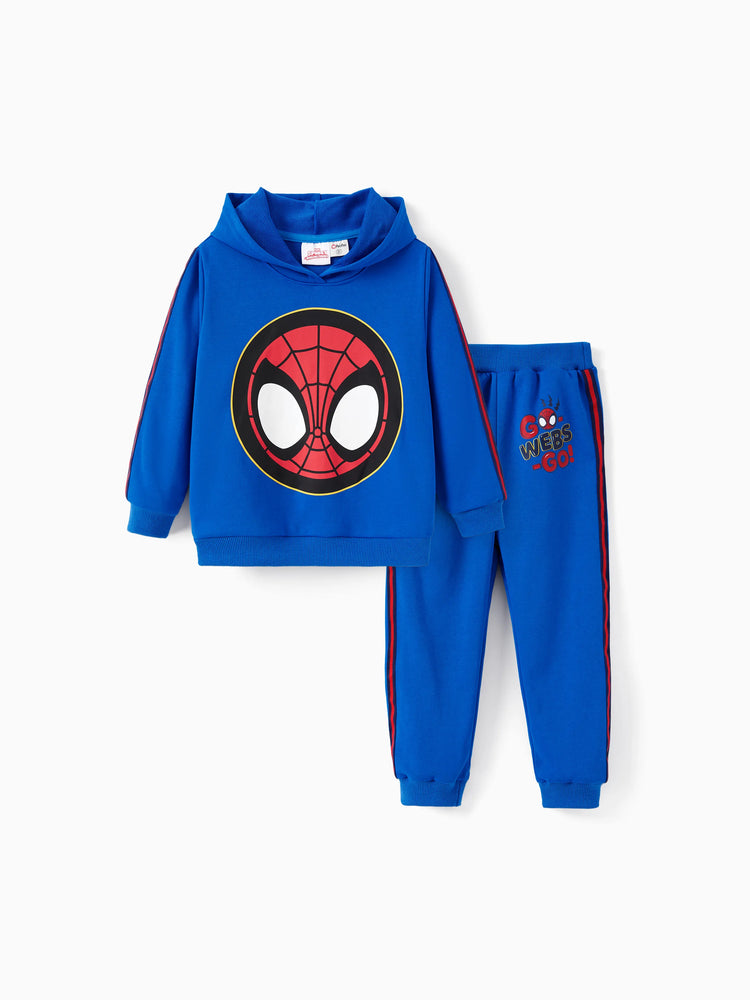 Ensemble 2 pièces Marvel Spider-Man pour tout-petit garçon, sweat à capuche à manches longues et pantalon de survêtement bleu