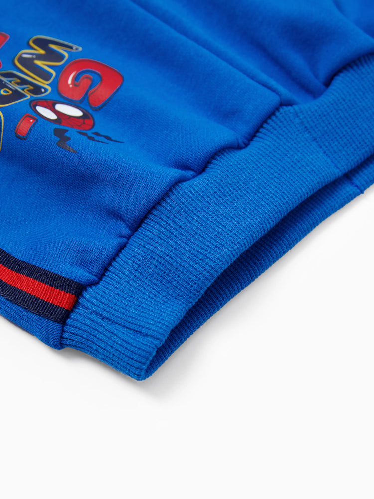 Ensemble 2 pièces Marvel Spider-Man pour tout-petit garçon, sweat à capuche à manches longues et pantalon de survêtement bleu