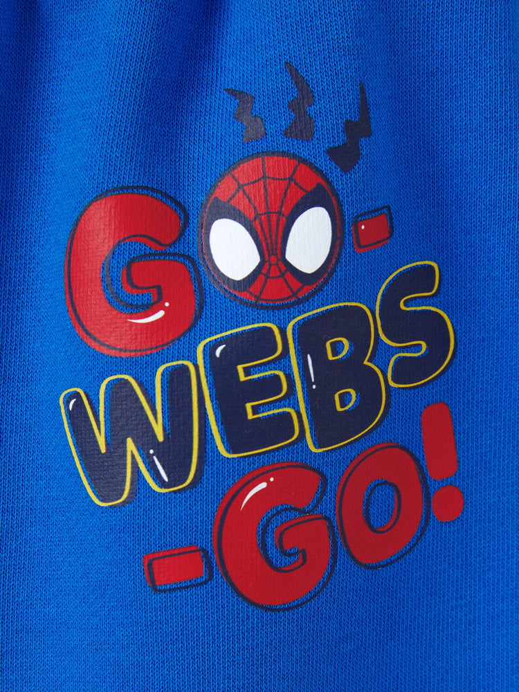 Ensemble 2 pièces Marvel Spider-Man pour tout-petit garçon, sweat à capuche à manches longues et pantalon de survêtement bleu