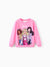 Barbie Kid Girl Christmas Character Print Sweatshirt Hot Pink