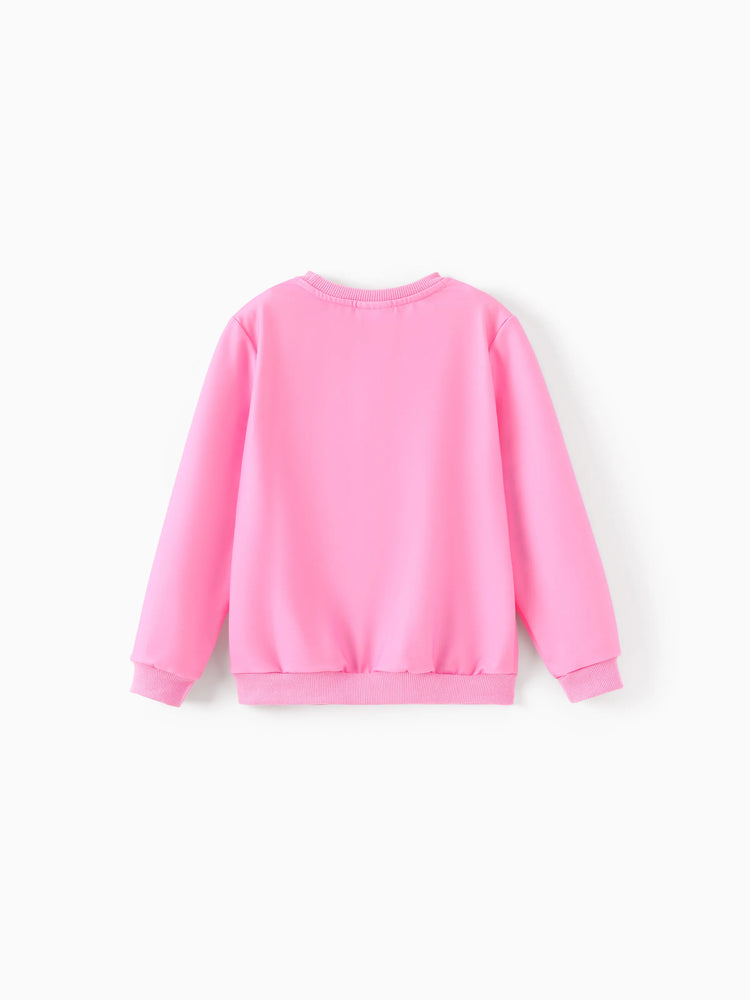 Barbie Kid Girl Christmas Character Print Sweatshirt Hot Pink