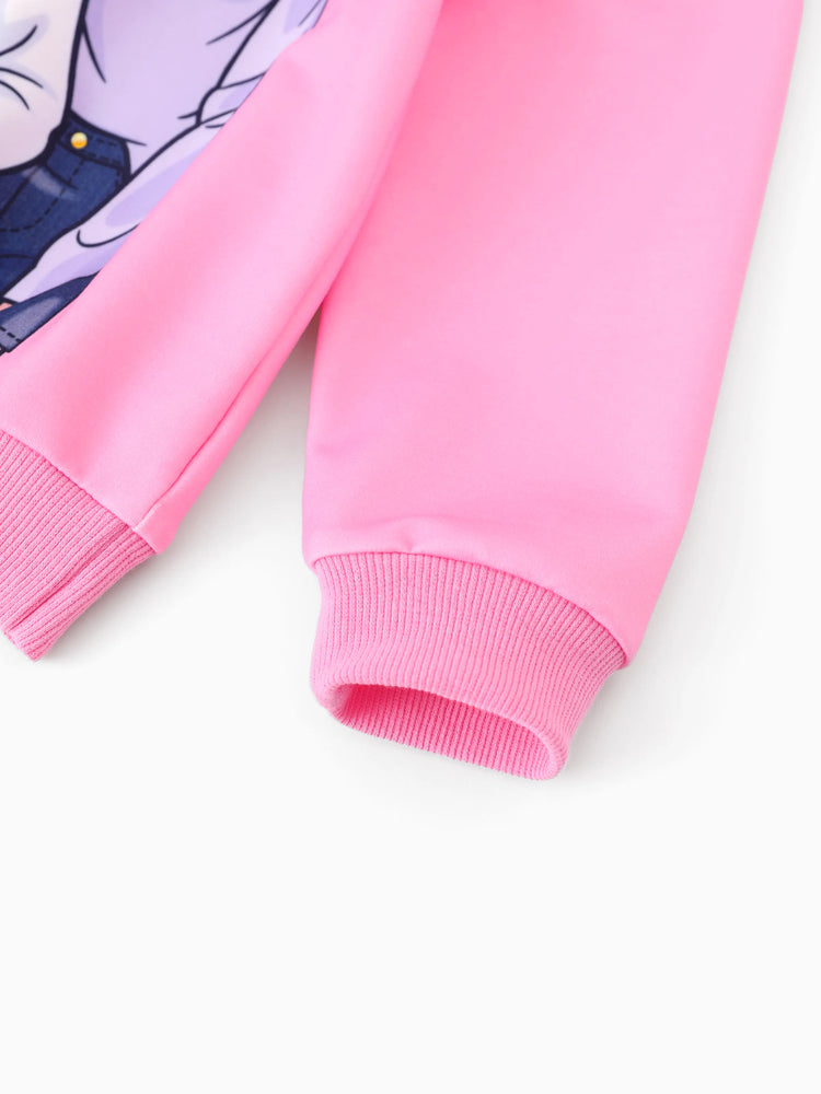 Barbie Kid Girl Christmas Character Print Sweatshirt Hot Pink