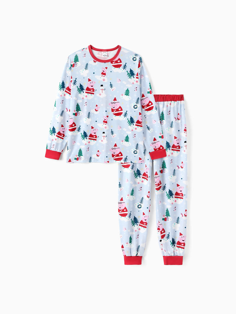 Ensemble pyjama assorti Peppa Pig de Noël avec chaussettes blanches