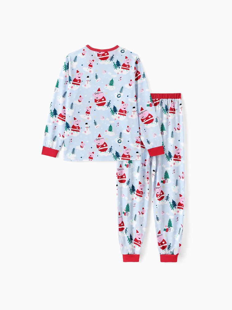 Ensemble pyjama assorti Peppa Pig de Noël avec chaussettes blanches