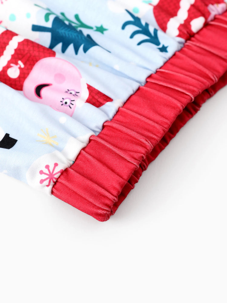 Ensemble pyjama assorti Peppa Pig de Noël avec chaussettes blanches