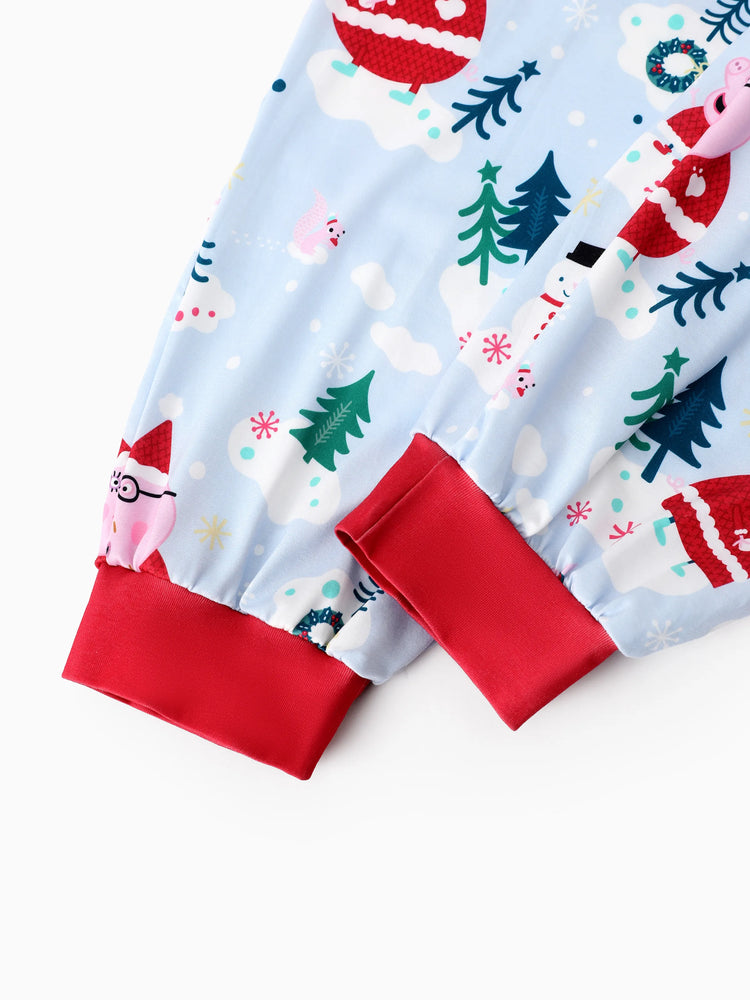 Ensemble pyjama assorti Peppa Pig de Noël avec chaussettes blanches