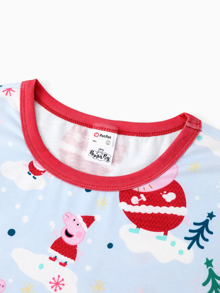 Ensemble pyjama assorti Peppa Pig de Noël avec chaussettes blanches