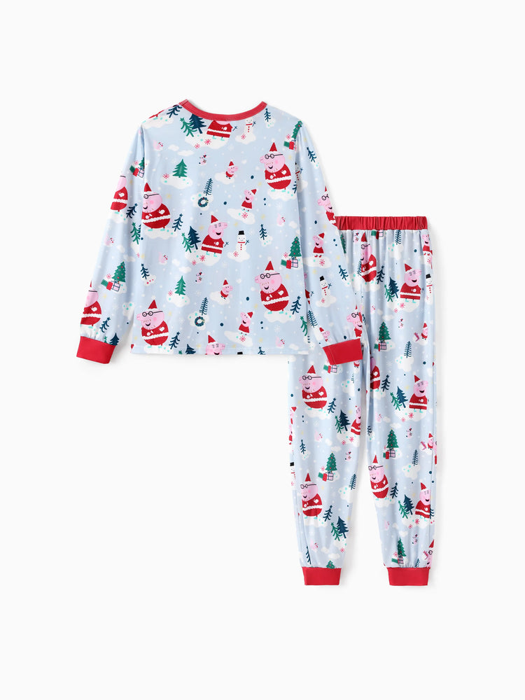 Ensemble pyjama assorti Peppa Pig de Noël avec chaussettes blanches