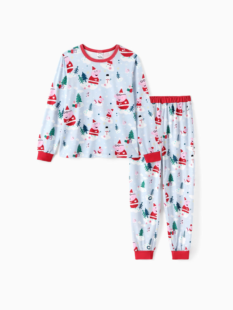 Ensemble pyjama assorti Peppa Pig de Noël avec chaussettes blanches