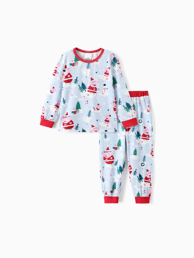 Ensemble pyjama assorti Peppa Pig de Noël avec chaussettes blanches