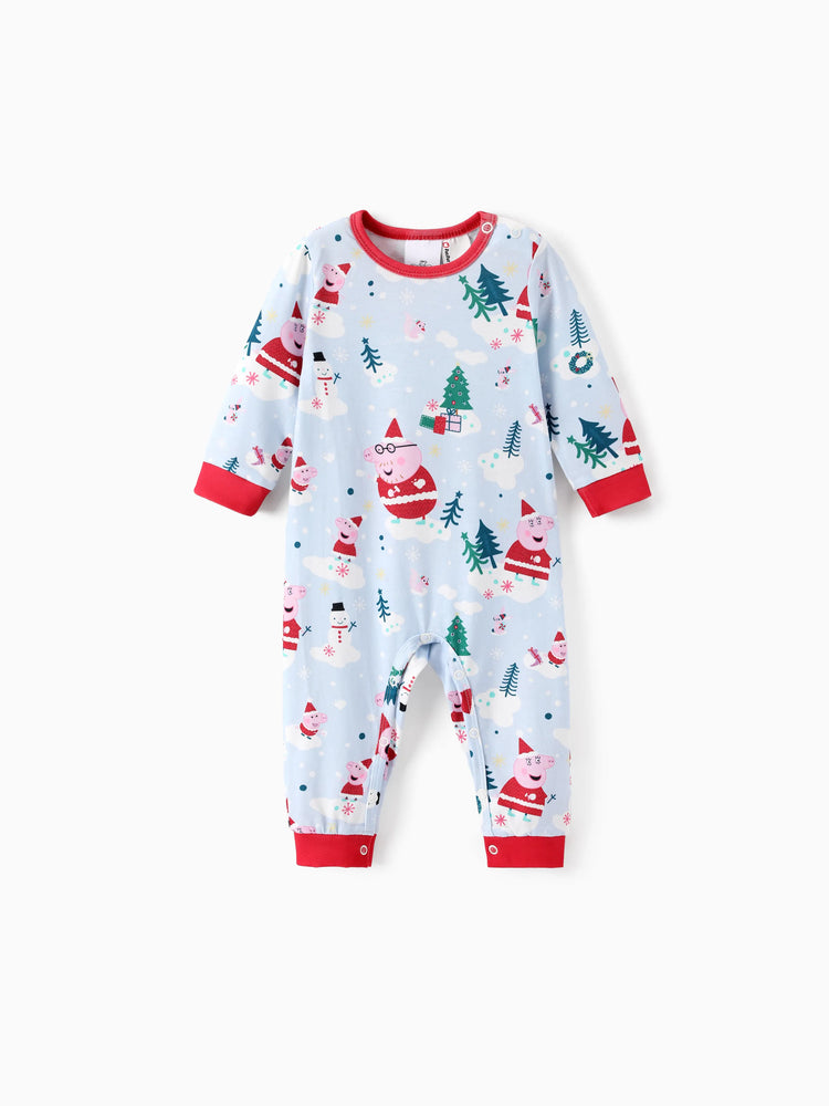 Ensemble pyjama assorti Peppa Pig de Noël avec chaussettes blanches