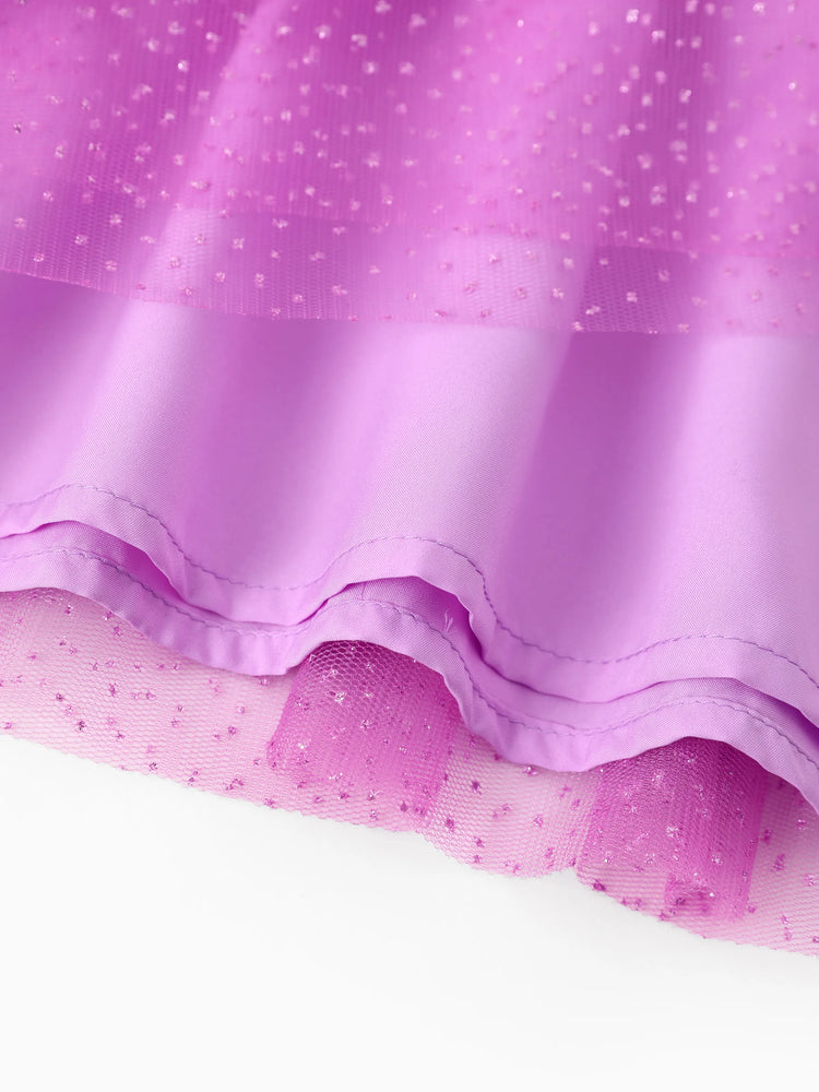 Disney Princess Toddler Girl Rapunzel Long Sleeve Mesh Splice Dress Purple