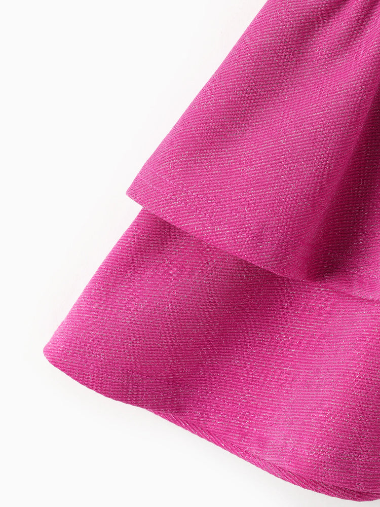 Ensemble 2 pièces princesse Disney pour petite fille, haut à manches bouffantes et jupe superposée à imprimé personnage Ariel, rose vif