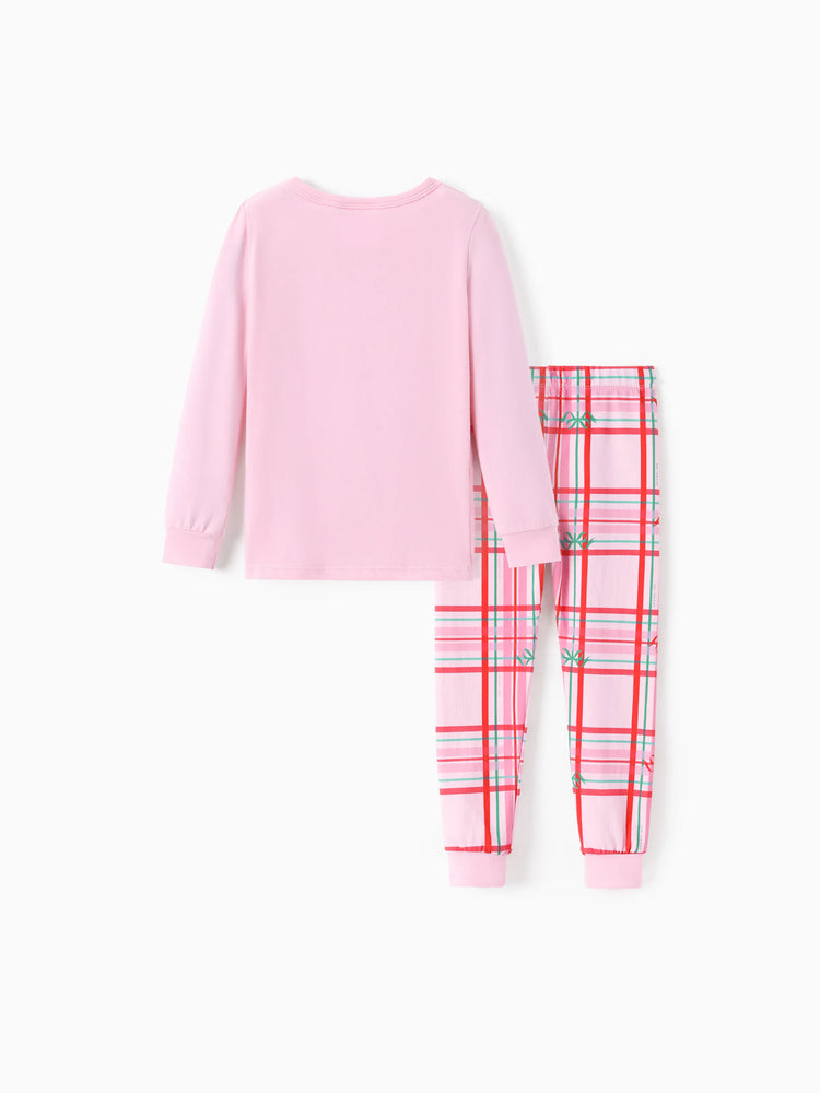 Ensemble pyjama ajusté Barbie Noël Maman et coton bio rose