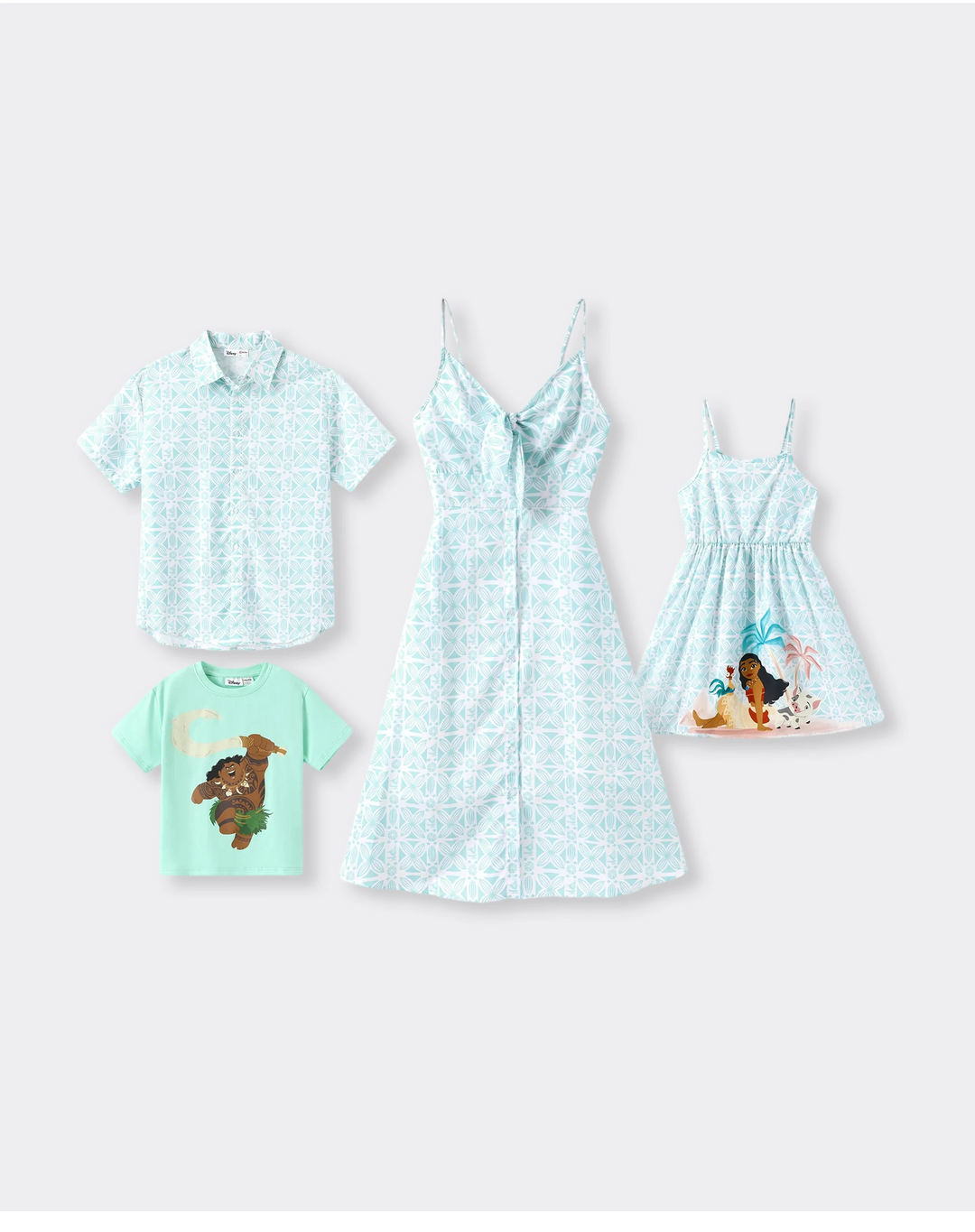 Disney Princess Matching Family Moana Dress/Shirt Green