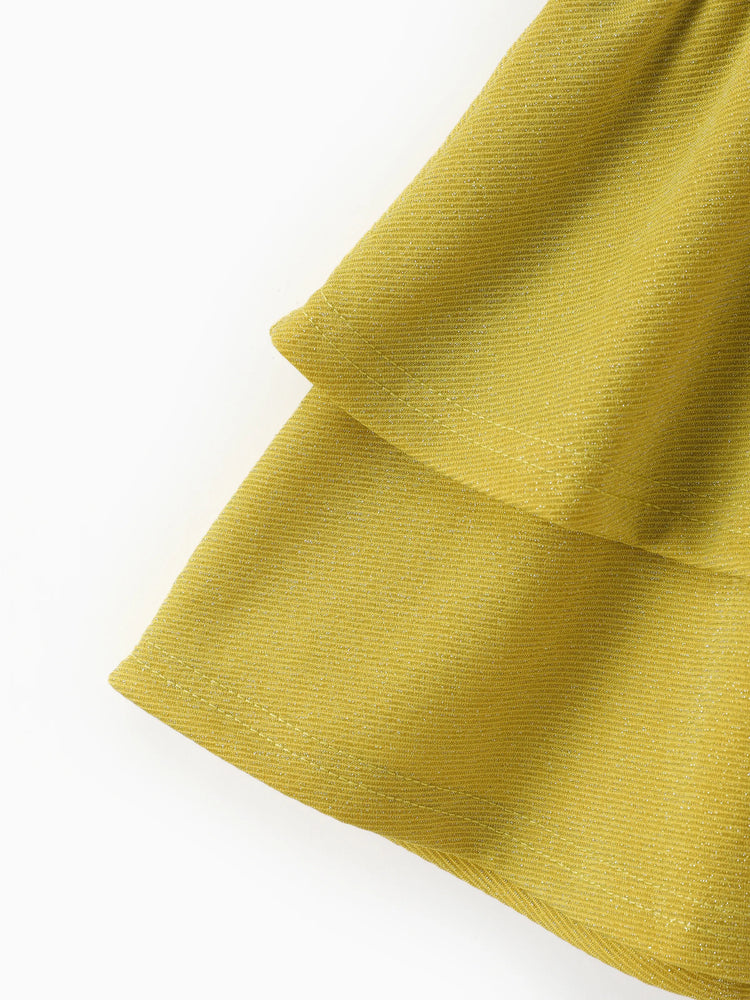 Ensemble 2 pièces Disney Princesse Belle pour petite fille, haut à manches bouffantes et jupe superposée, jaune pâle