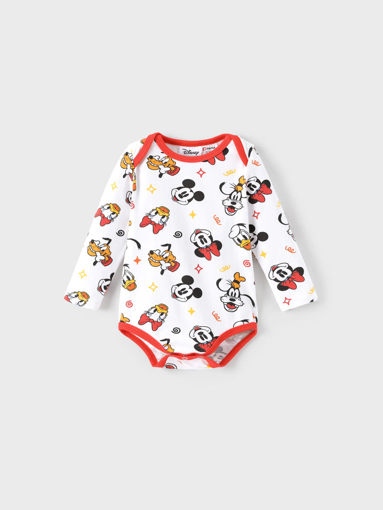 Disney Mickey and Friends Baby Boy 2pcs Mickey/Minnie/Pluto Print Bodysuits and Pants Set Red