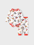 Disney Mickey and Friends Baby Boy 2pcs Mickey/Minnie/Pluto Print Bodysuits and Pants Set Red