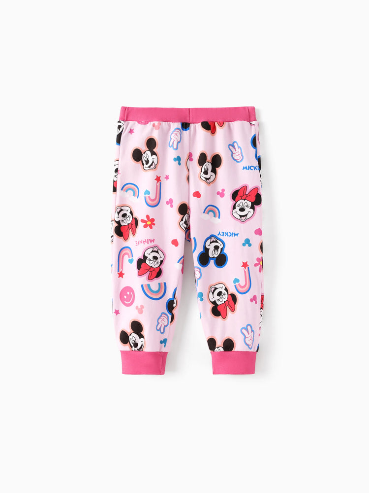 Ensemble 2 pièces unisexe pour bébé Disney Mickey et ses amis, body et pantalon imprimé Mickey/Minnie/Pluto, rose