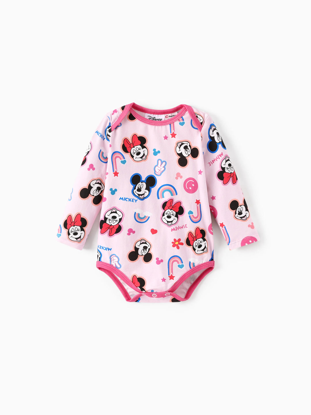 Disney Mickey and Friends Baby Girl 2pcs Minnie Bodysuits and Pants Set Pink