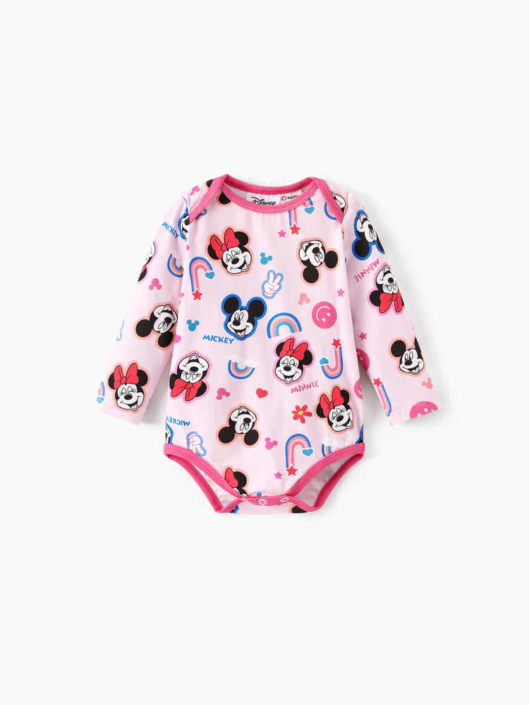 Ensemble 2 pièces unisexe pour bébé Disney Mickey et ses amis, body et pantalon imprimé Mickey/Minnie/Pluto, rose