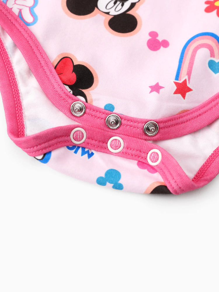 Ensemble 2 pièces unisexe pour bébé Disney Mickey et ses amis, body et pantalon imprimé Mickey/Minnie/Pluto, rose