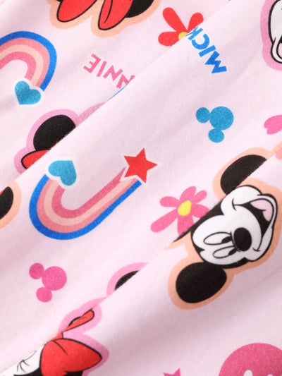 Disney Mickey and Friends Baby Girl 2pcs Minnie Bodysuits and Pants Set Pink