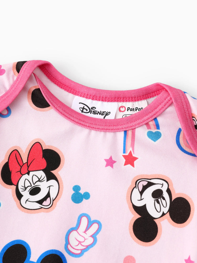 Ensemble 2 pièces unisexe pour bébé Disney Mickey et ses amis, body et pantalon imprimé Mickey/Minnie/Pluto, rose