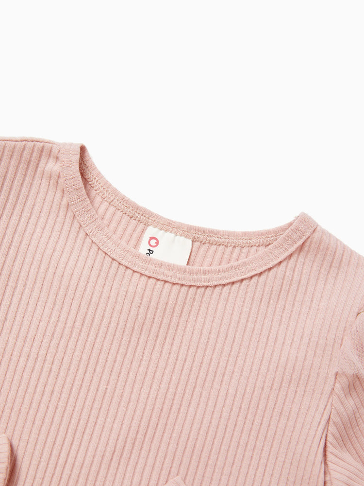 Baby Girl Sweet 3D Flower Mesh Dress Light Pink