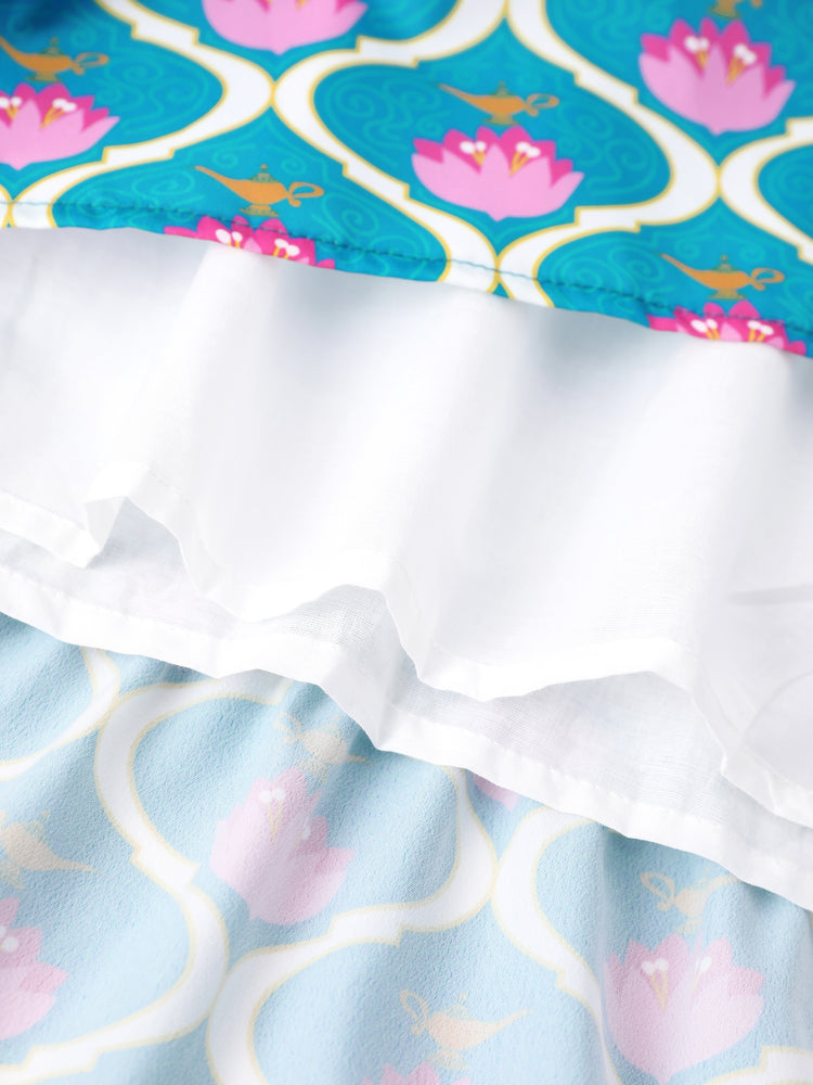 Vestido/top familiar a juego de princesas Disney Jasmine azul