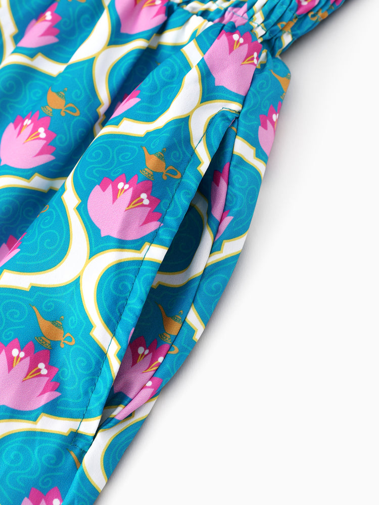 Vestido/top familiar a juego de princesas Disney Jasmine azul