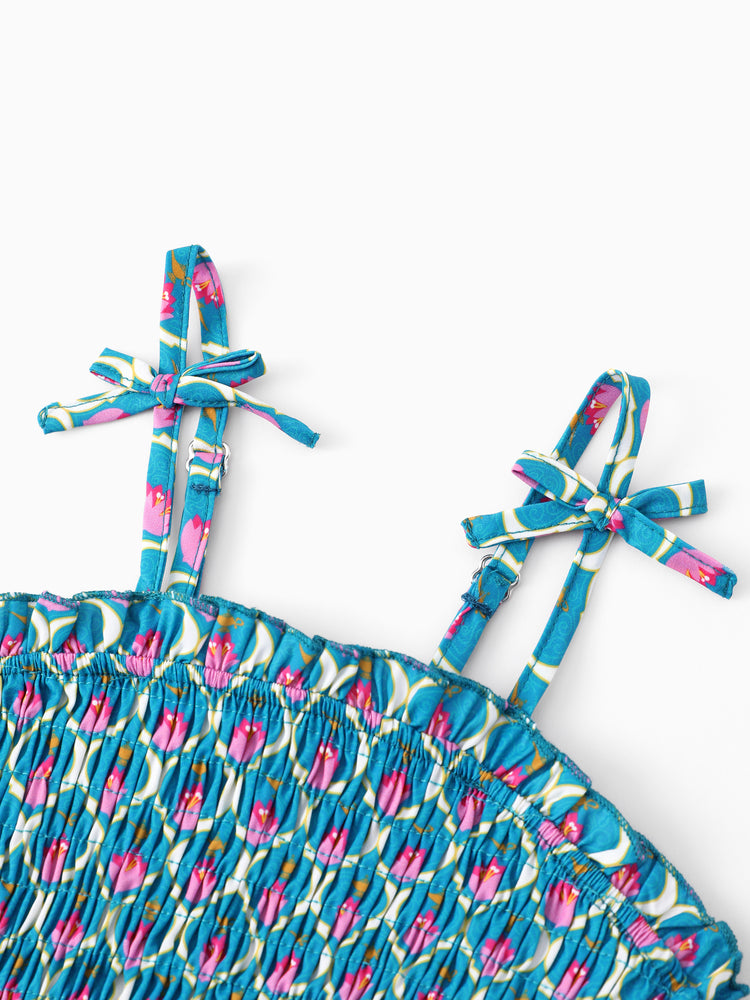 Vestido/top familiar a juego de princesas Disney Jasmine azul