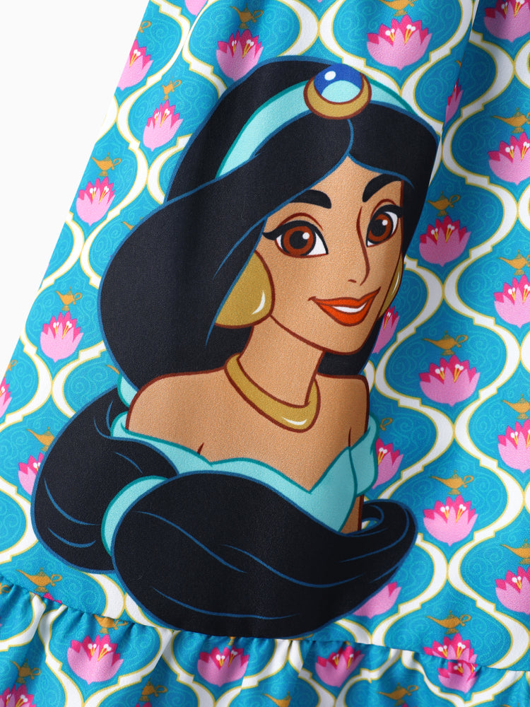 Vestido/top familiar a juego de princesas Disney Jasmine azul