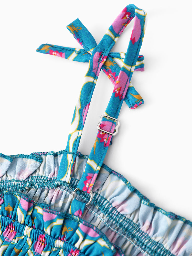 Vestido/top familiar a juego de princesas Disney Jasmine azul