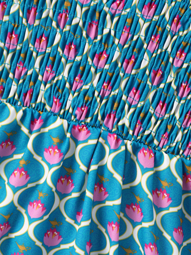 Vestido/top familiar a juego de princesas Disney Jasmine azul