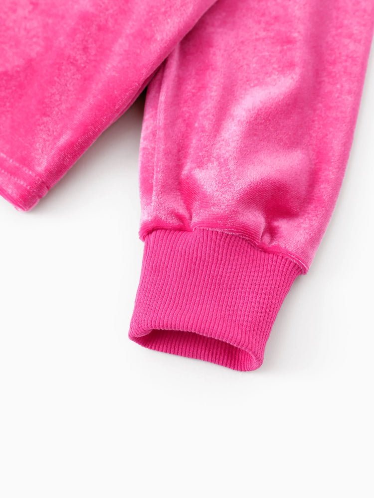 Ensemble sweat à capuche et jupe en velours pour petite fille My Little Pony, rose vif