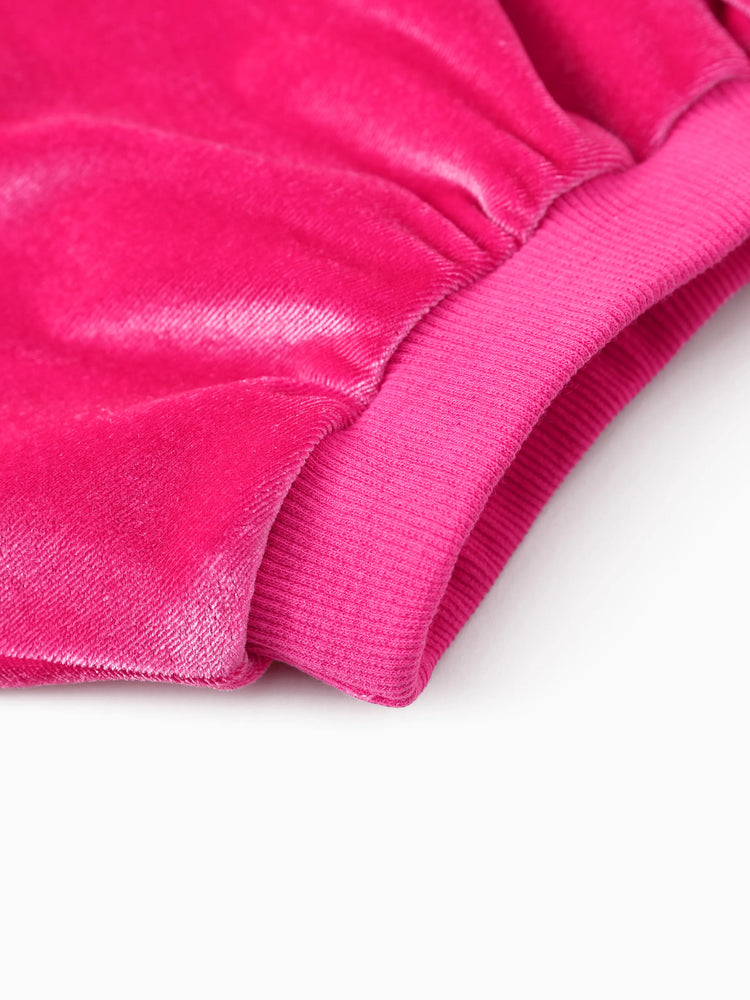 Ensemble sweat à capuche et jupe en velours pour petite fille My Little Pony, rose vif