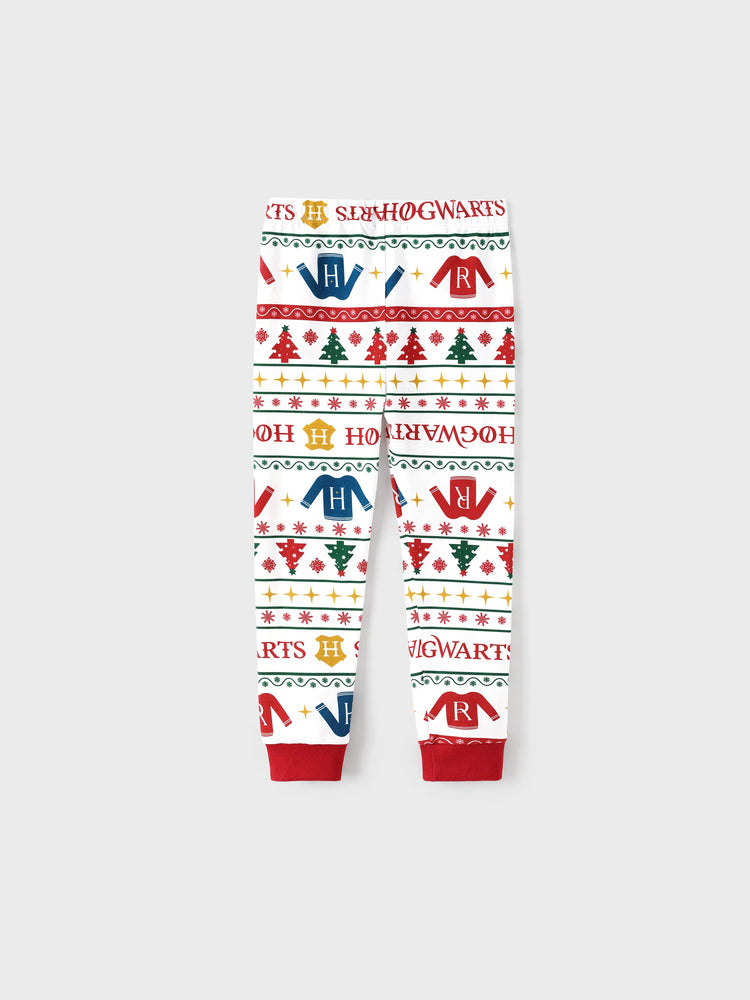 Harry Potter Christmas Matching Family Organic Cotton Snug-fitting Pajamas Sets with Socks White