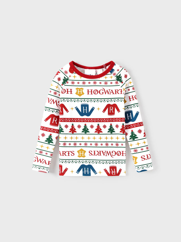 Harry Potter Christmas Matching Family Organic Cotton Snug-fitting Pajamas Sets with Socks White