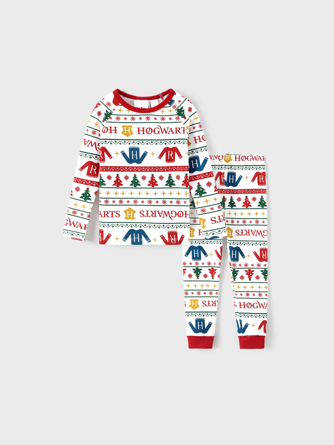 Harry Potter Christmas Matching Family Organic Cotton Snug-fitting Pajamas Sets with Socks White